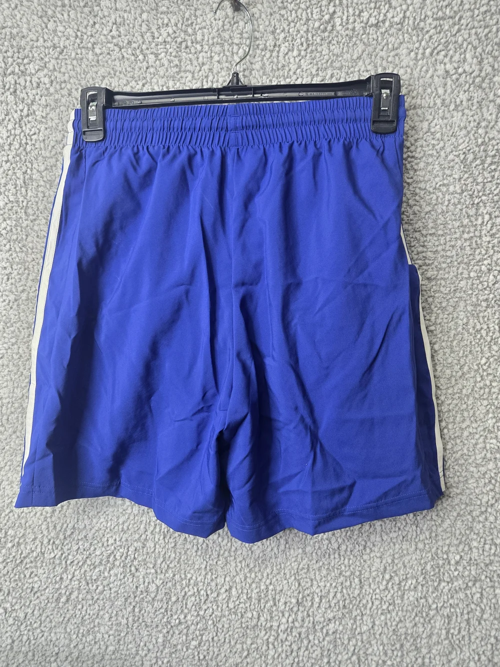 Adidas Men's Blue Athletic 3S Chelsea Shorts with White Stripes